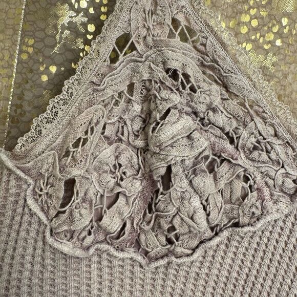 Free People FP One Knit Thermal Antique Lavender Cami Medium NWOT - Picture 3 of 10